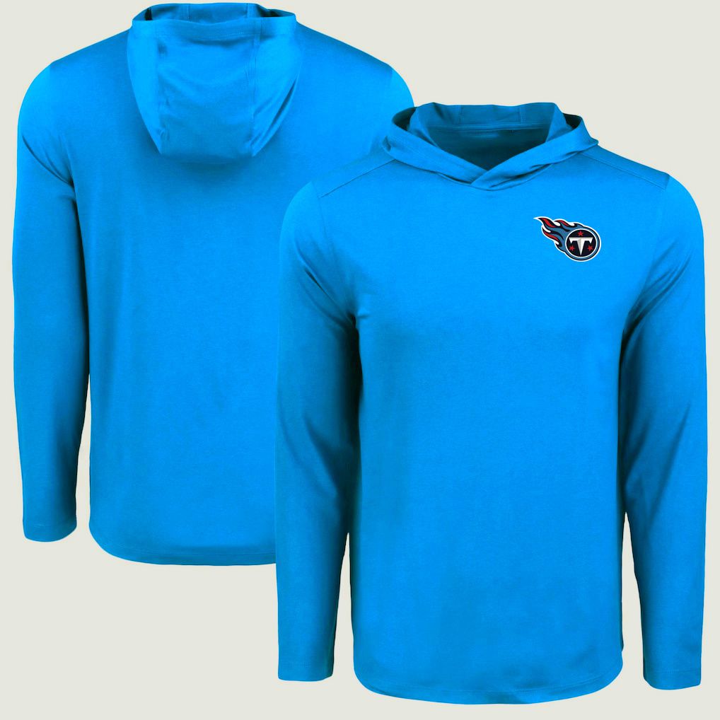 Men 2026 NFL Tennessee Titans Hooded long sleeved T-shirt blue 06->nfl t-shirts->Sports Accessory